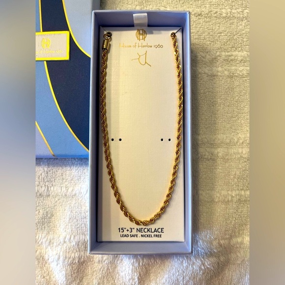 House of Harlow rope chain necklace NEW. Gold tone. Box included - Picture 4 of 5